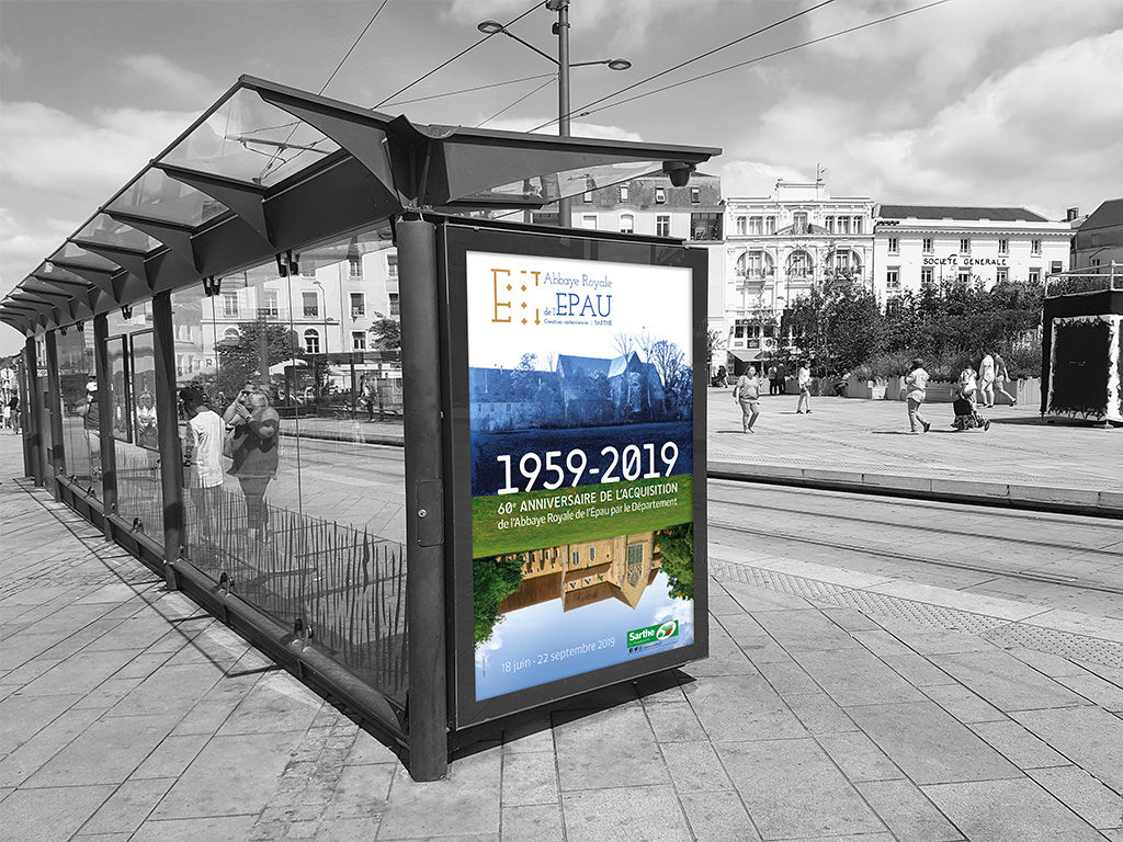Agence de communication A Tribu Le Mans 72 Sarthe Pays-de-la-Loire — Abbaye Royale de l'Épau affiche exposition 2019