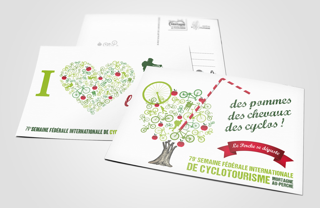Agence de communication A Tribu Le Mans 72 Sarthe Pays-de-la-Loire — Semaine fédérale de cyclotourisme 2017 cartes postales